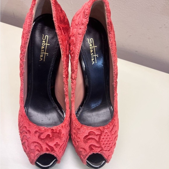 Red Peep Toe Heels - Picture 14 of 14